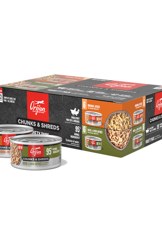 ORIJEN Wet Cat Food Chunks & Shreds, Variety Pack